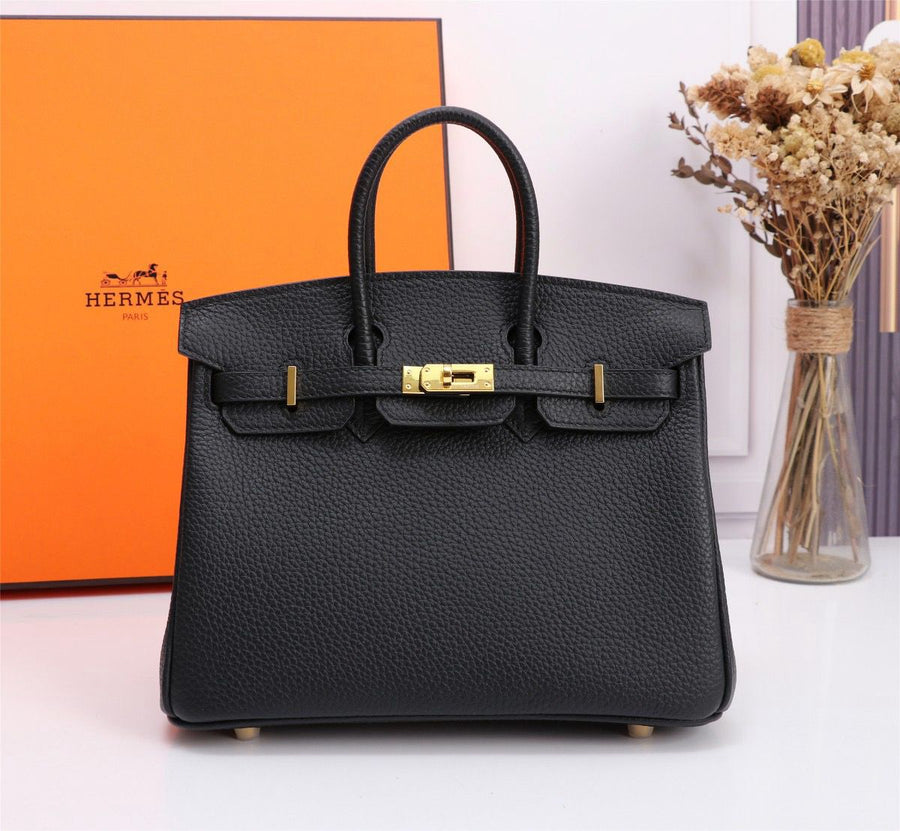 Bolsa Satchel Couro Preto Alças Duplas