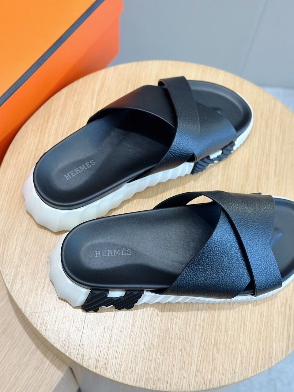 Hermes Sandal Infra Black White