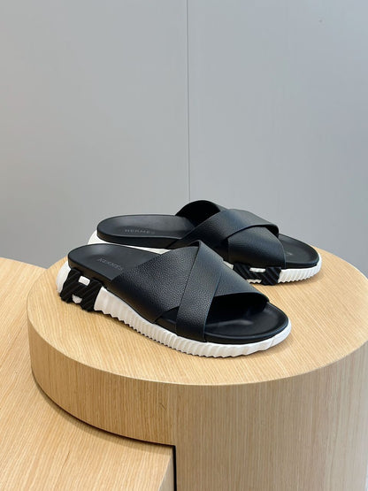 Hermes Sandal Infra Black White