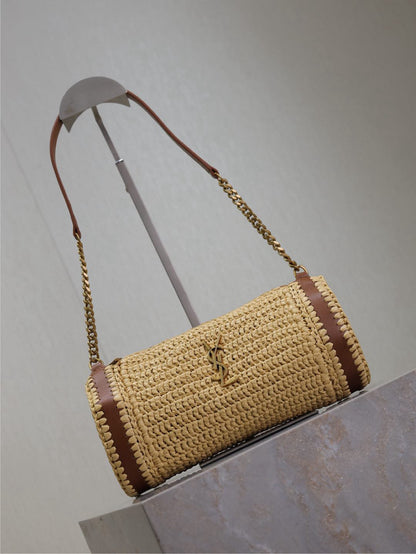 Saint Laurent Raffia Shoulder Bag
