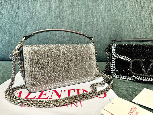 Valentino Garavani Locò Shoulder Bag With Rhinestones