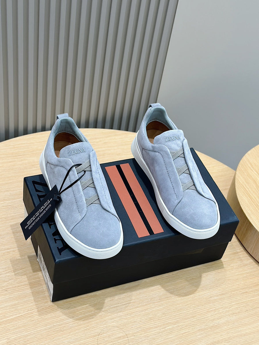 Tênis Zegna Triple Stitch Cinza Claro