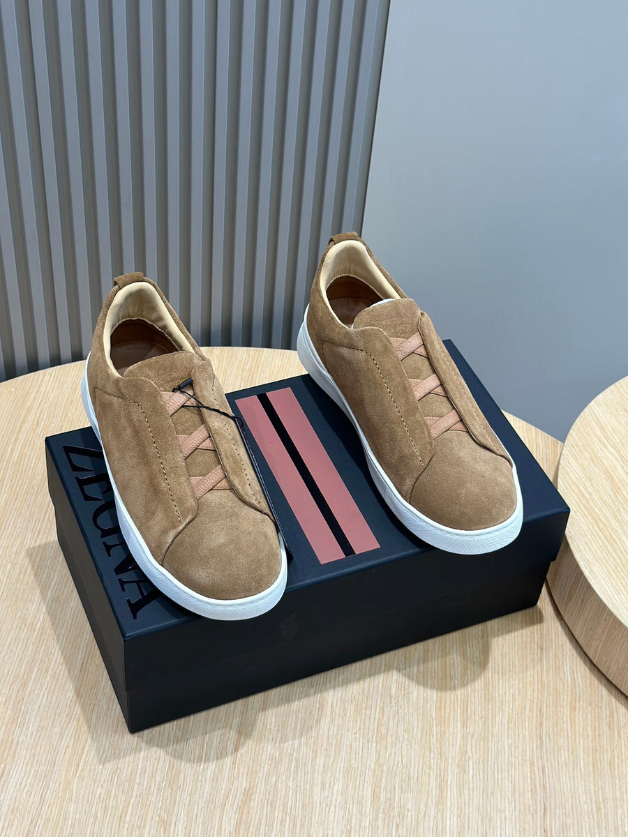 Tênis Zegna Triple Stitch Camel
