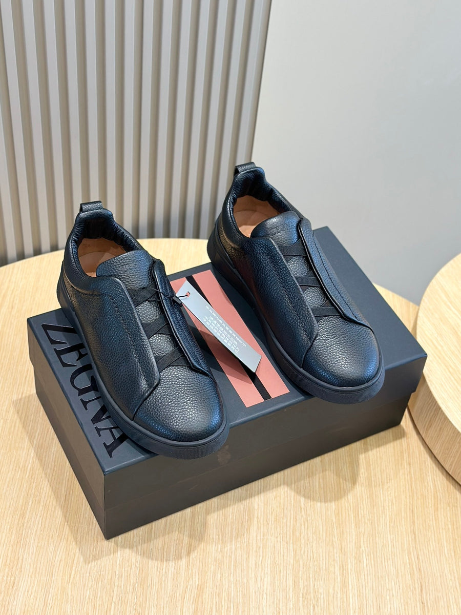 Tênis Zegna Triple Stitch Preto Solado Preto