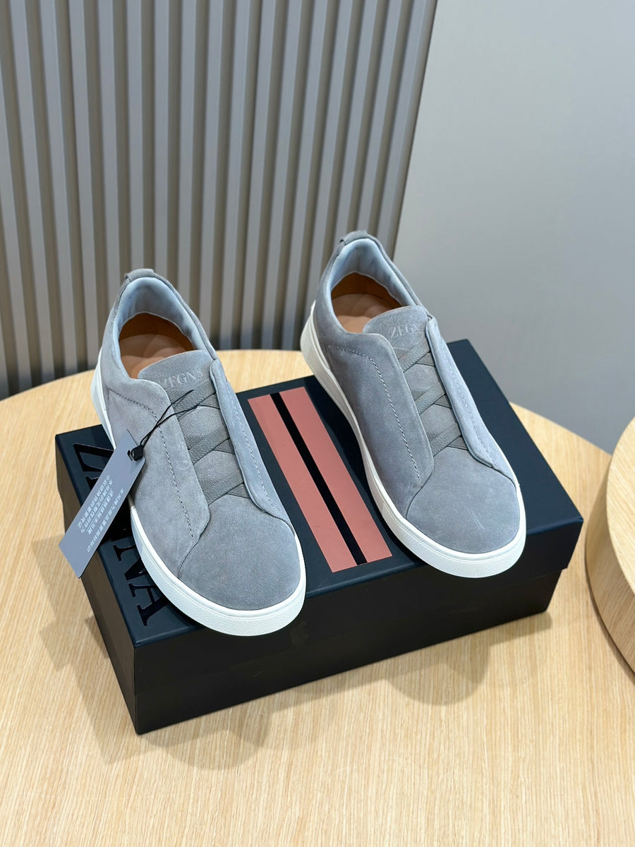 Tênis Zegna Triple Stitch Cinza Médio