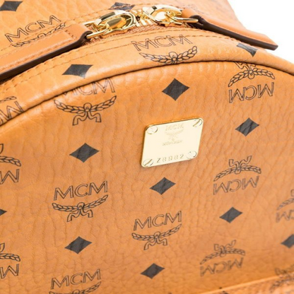 Mochila MCM Stark Caramel Couro Genuíno