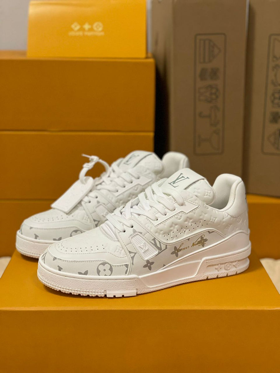 Tênis Couro Branco Cano Baixo Detalhe Tonal