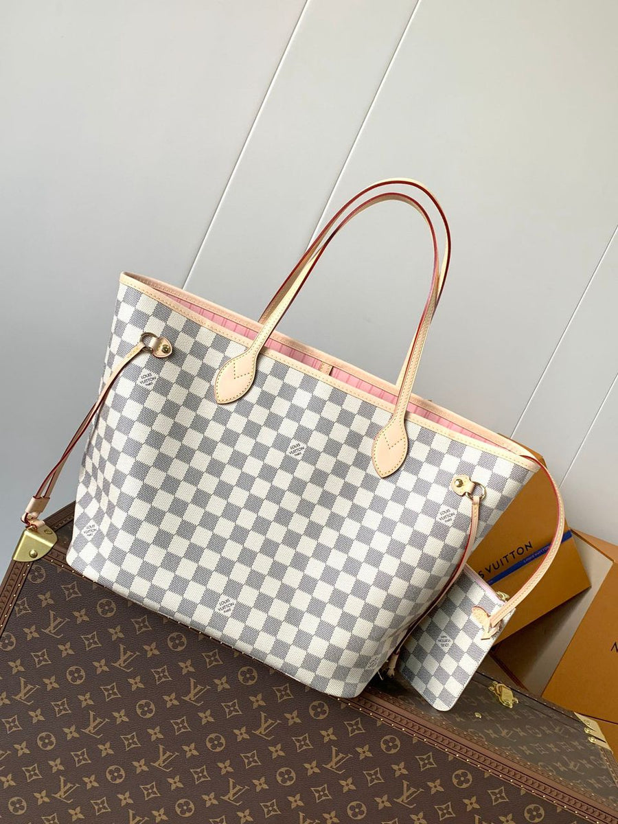 Bolsa Tote Lona Padrão Quadriculado Marrom Alças Duplas
