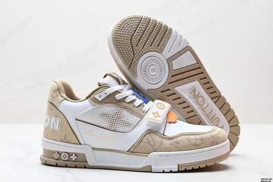 Lv Trainer Beige White Monogram