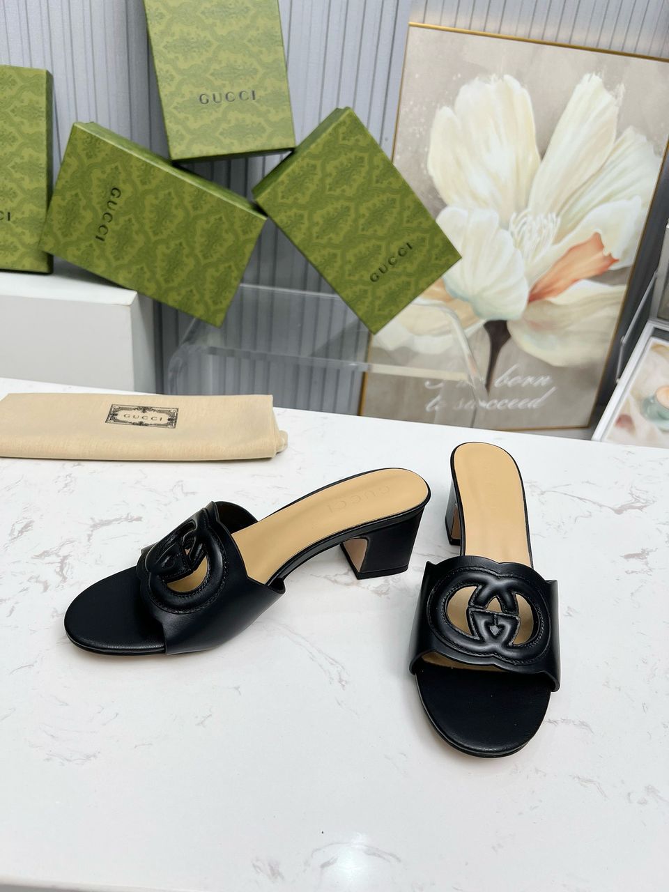 Gucci Interlocking GG Sandal Black
