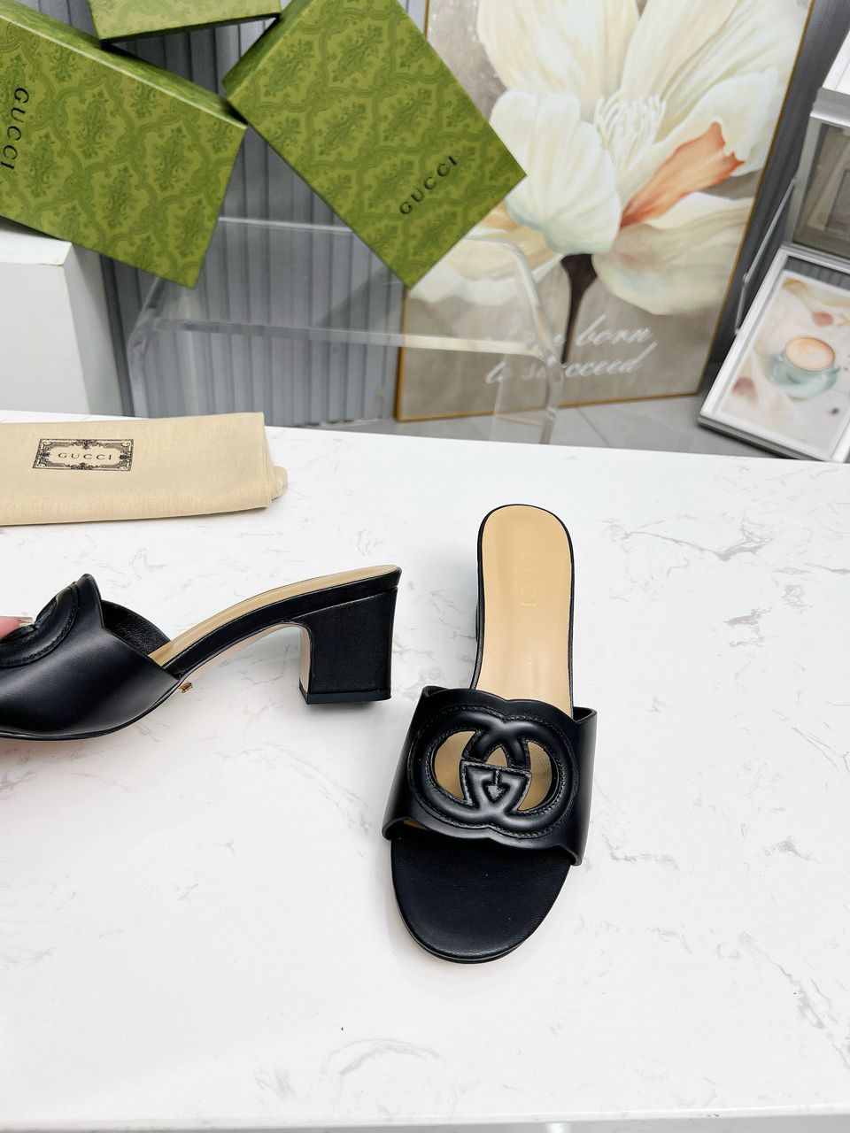 Gucci Interlocking GG Sandal Black