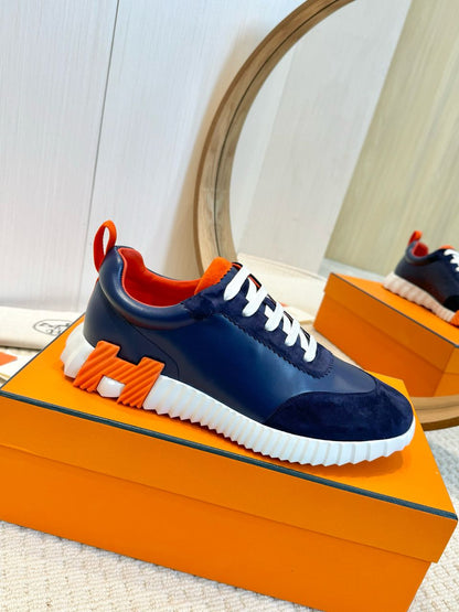 Hermes Air Mesh Suede Goatskin Bouncing Blue