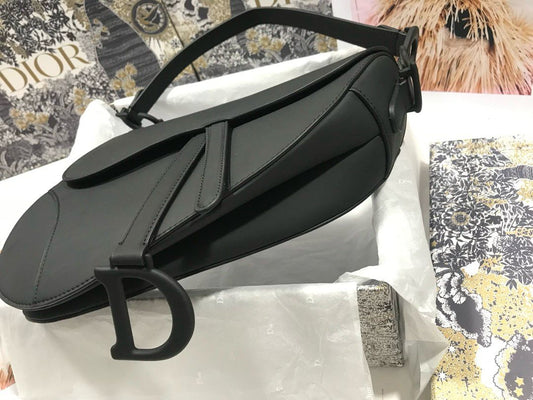Bolsa Saddle Oblique Embroidery Black