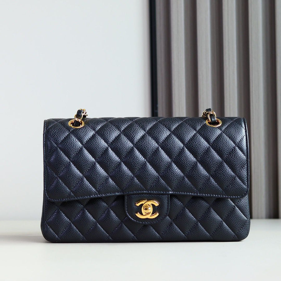 Bolsa Satchel Couro Preto Abas Duplas Corrente