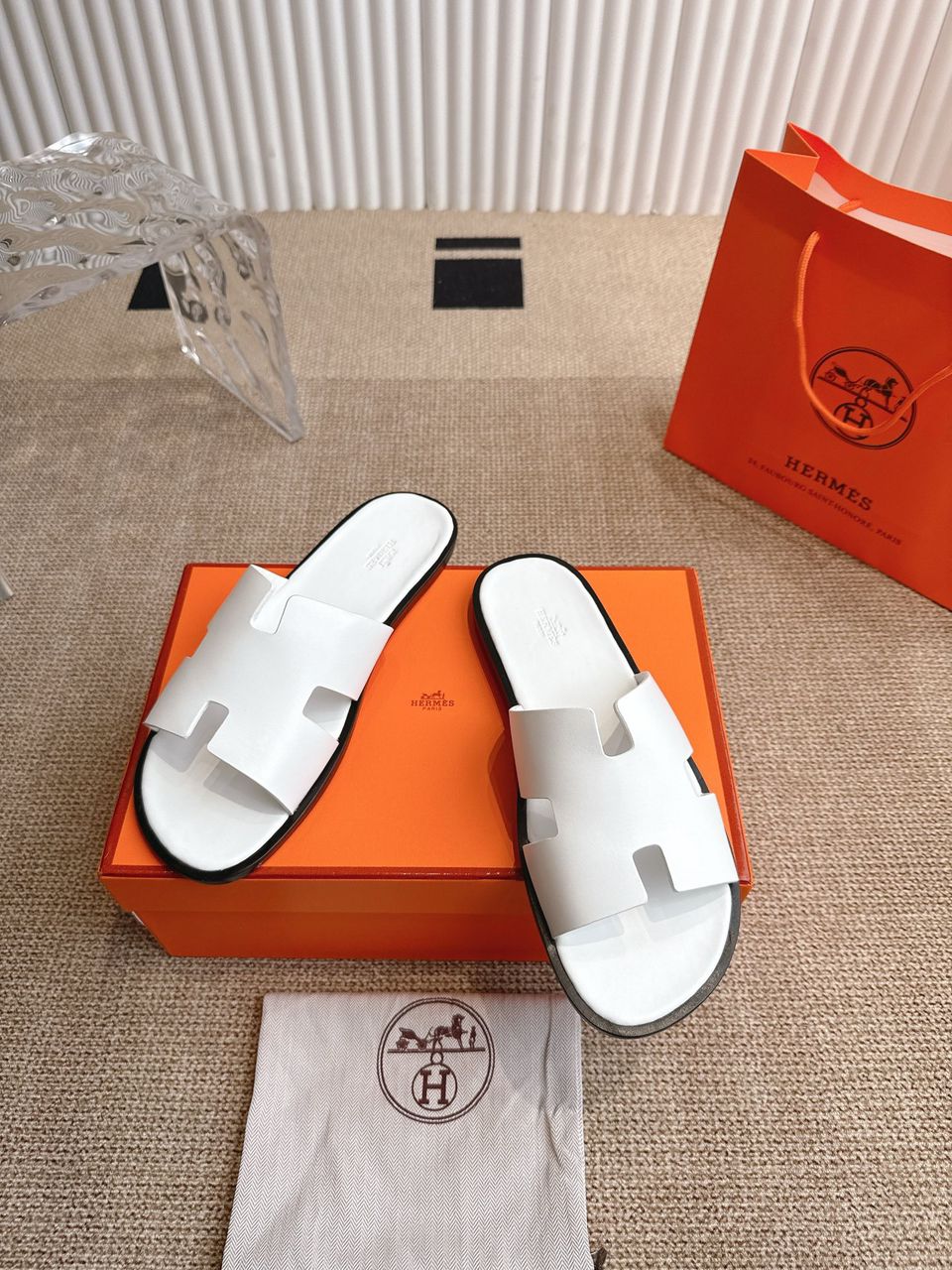 Hermes Izmir Sandal White