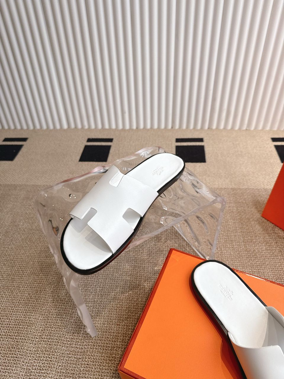 Hermes Izmir Sandal White