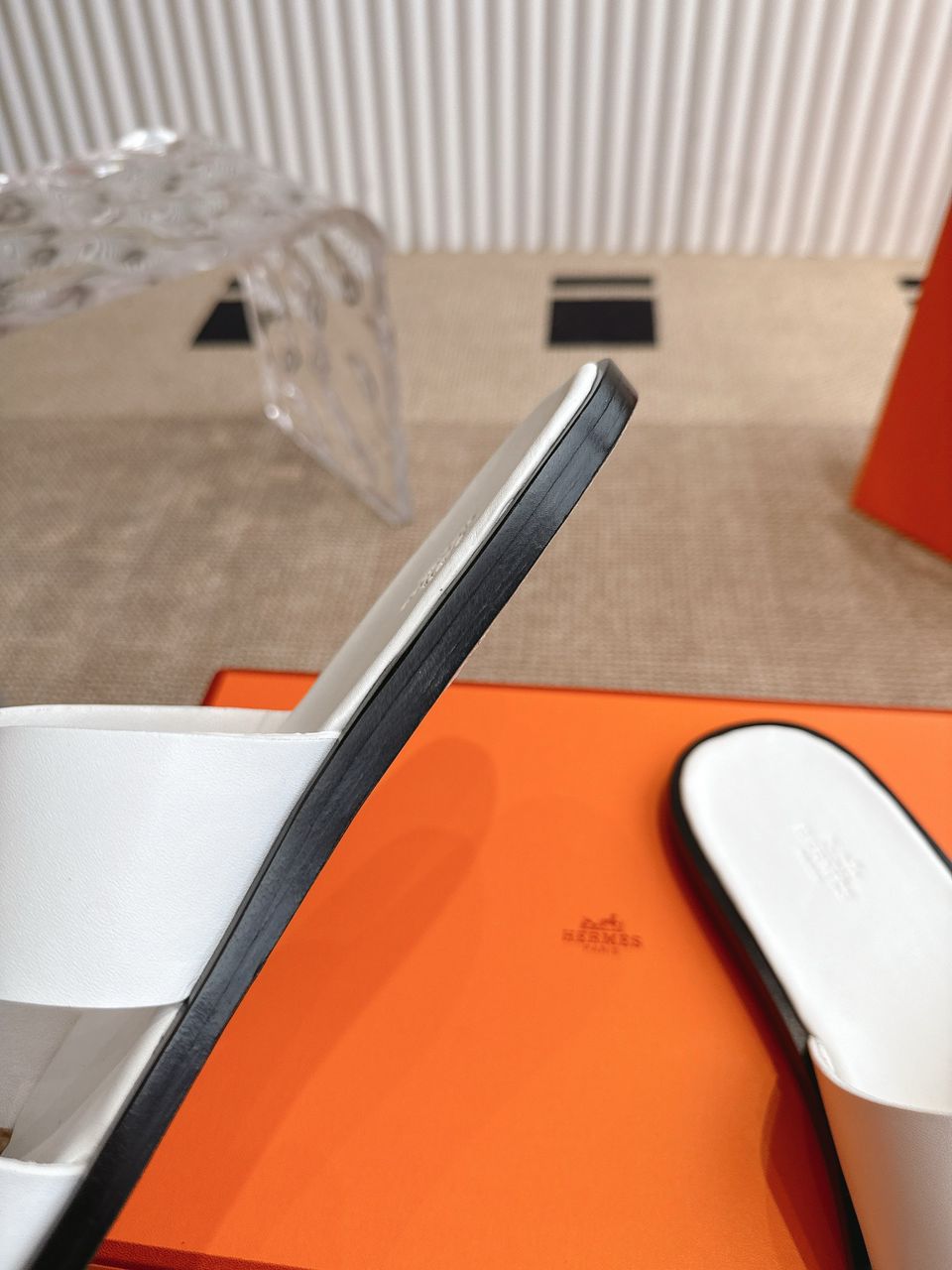 Hermes Izmir Sandal White