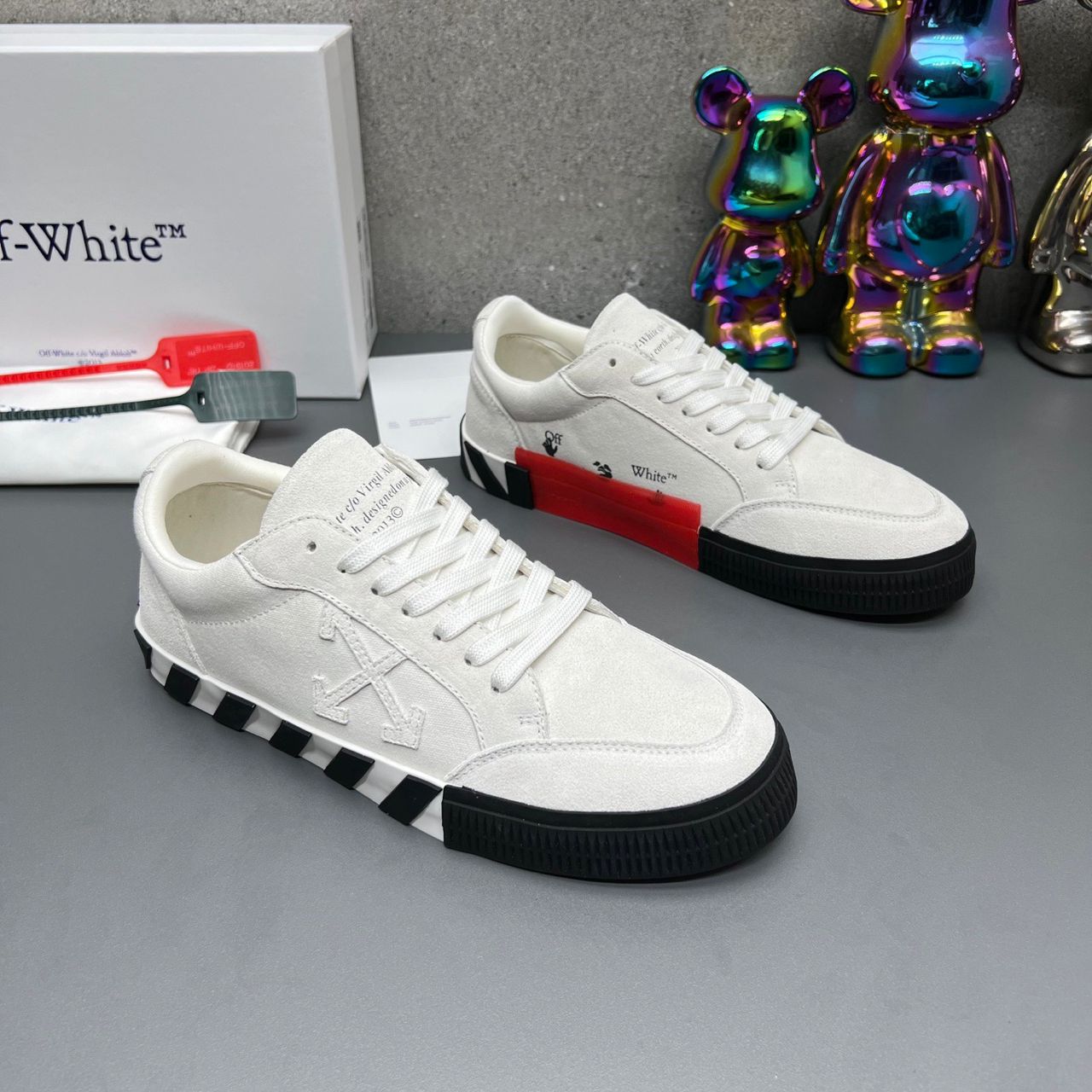 Off-White Vulcanized White Low Top Sneakers Canvas