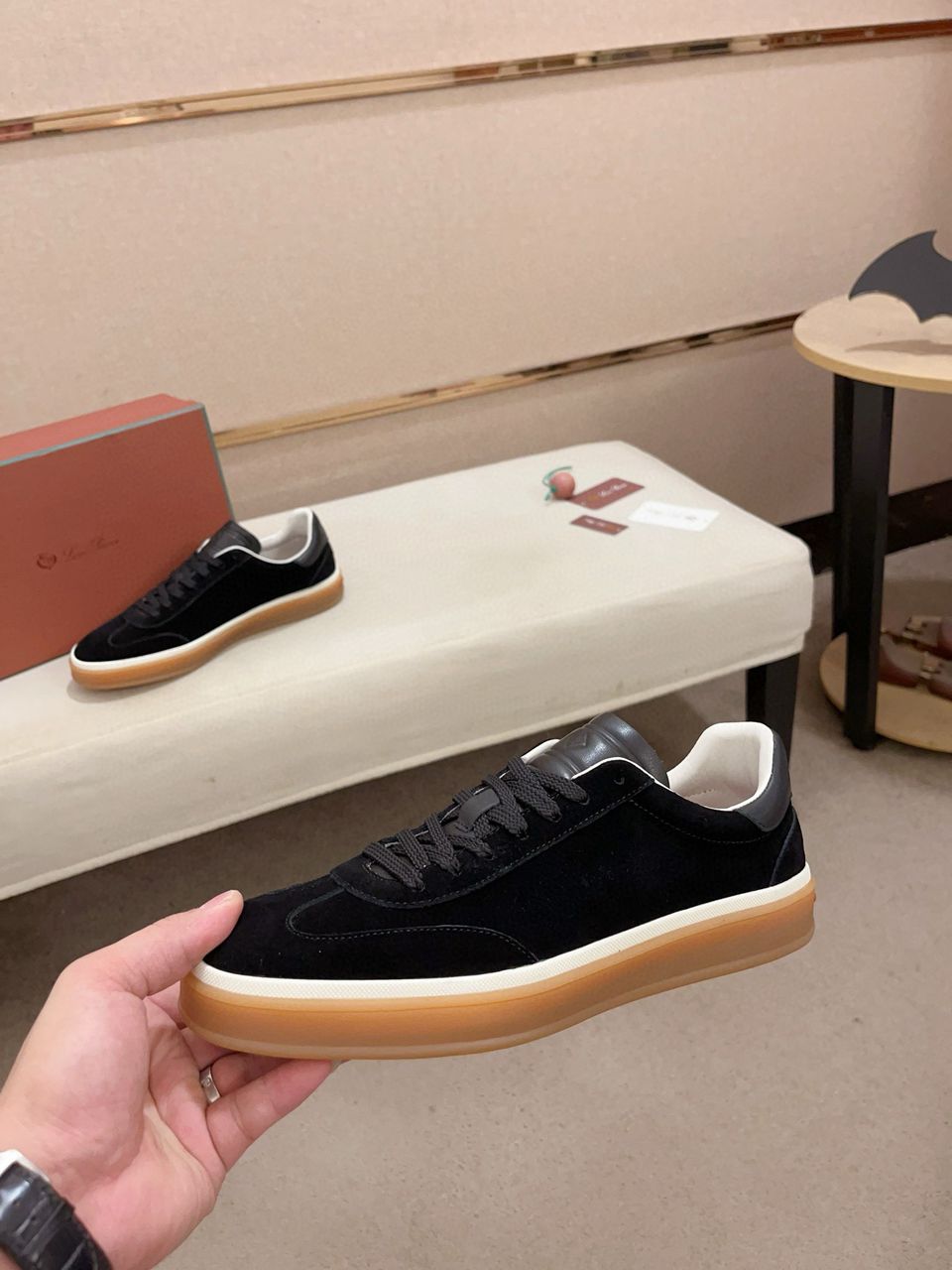 Loro Piana Tennis Walk Sneakers Black