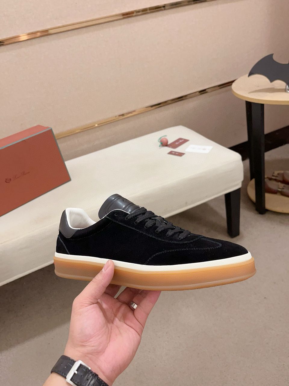 Loro Piana Tennis Walk Sneakers Black