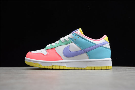 Tênis Cano Baixo Couro Multicolorido Pastel