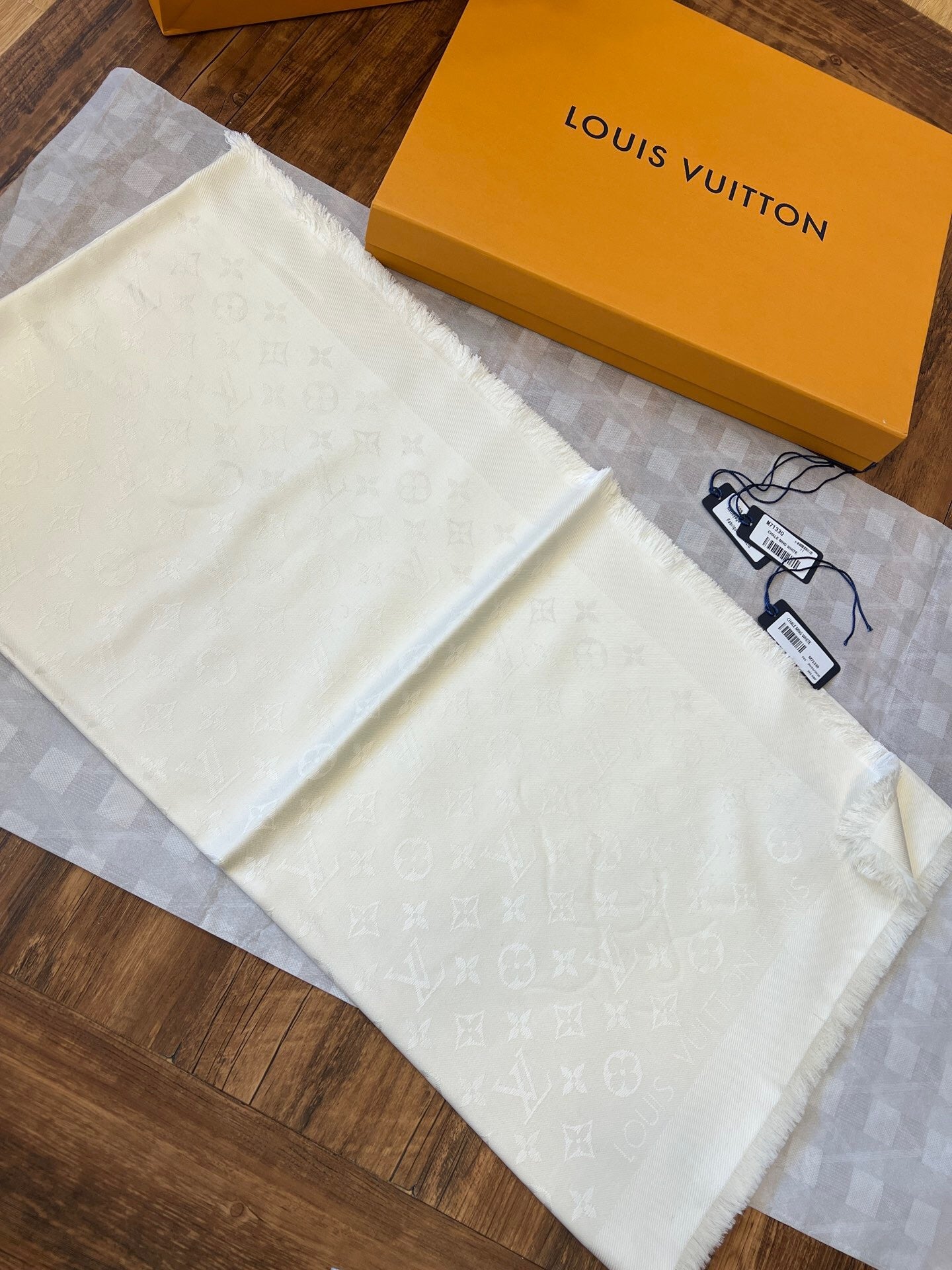Echarpe Xale Louis Vuitton White