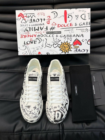 Dolce & Gabbana Portofino Graffiti Print Leather