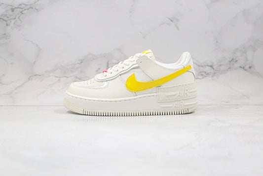 Tênis Cano Alto Couro Branco Amarelo
