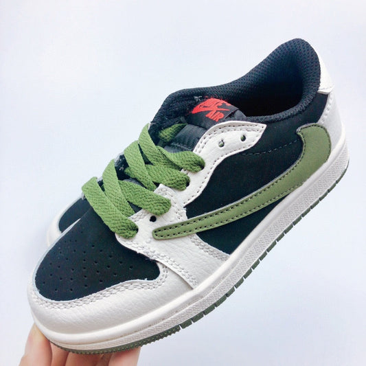 Jordan 1 Retro x Travis Scott Black and Green Infantil