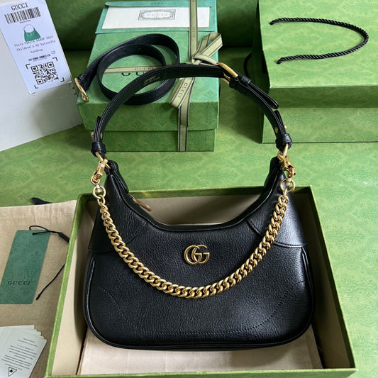 Bolsa Ombro Couro Preto com Fechamento Frontal