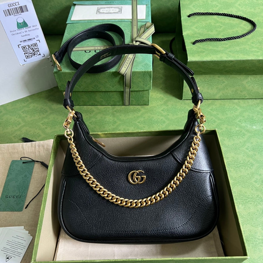 Bolsa Ombro Couro Preto com Fechamento Frontal