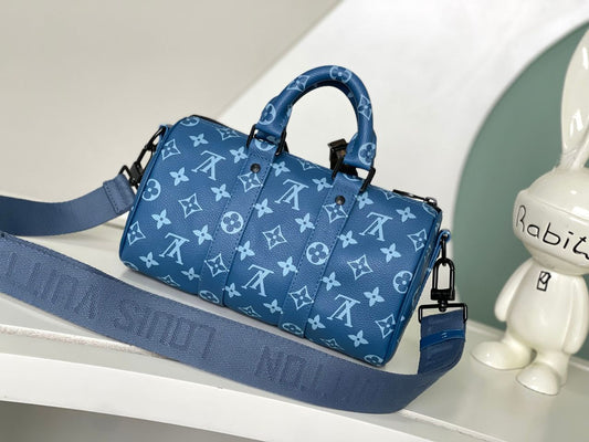 Bolsa Viagem Couro Marrom Alça Removível 25cm