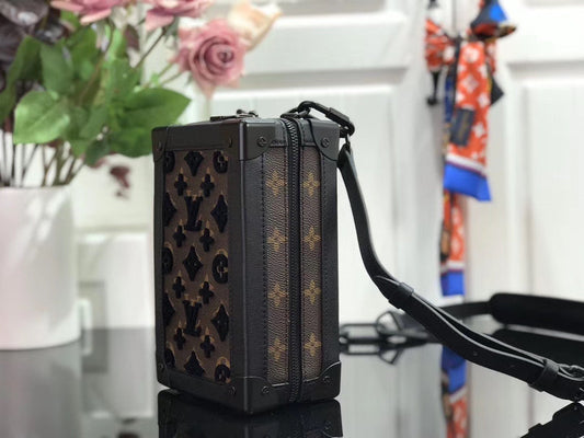 Lv Vertical Soft Trunk Monogram Black