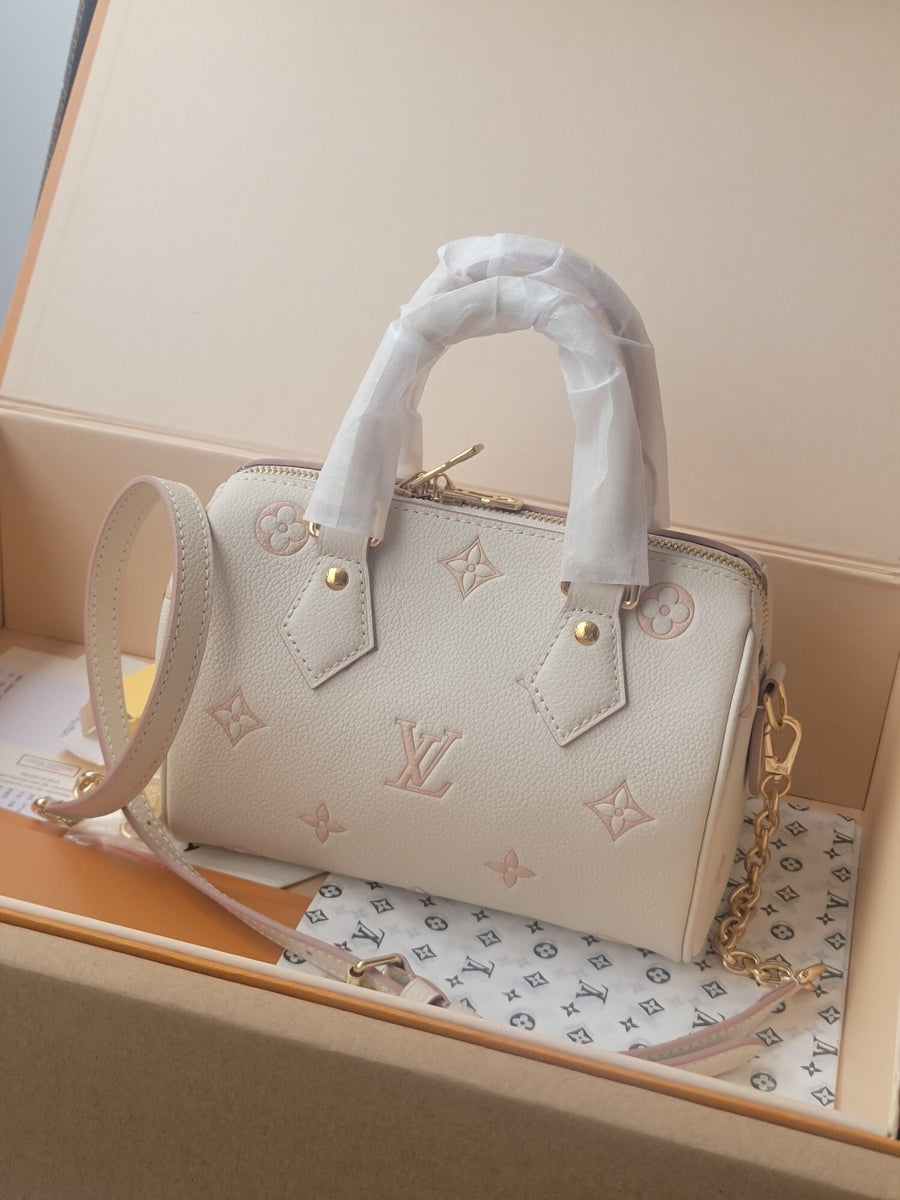 Bolsa Satchel Couro Monograma Caramelo com Alça Removível