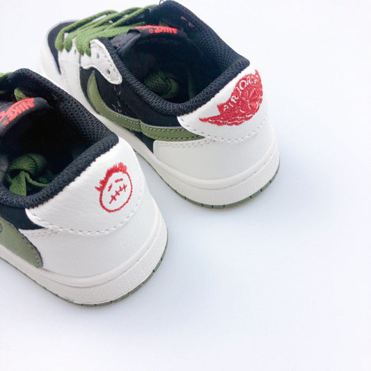 Jordan 1 Retro x Travis Scott Black and Green Infantil