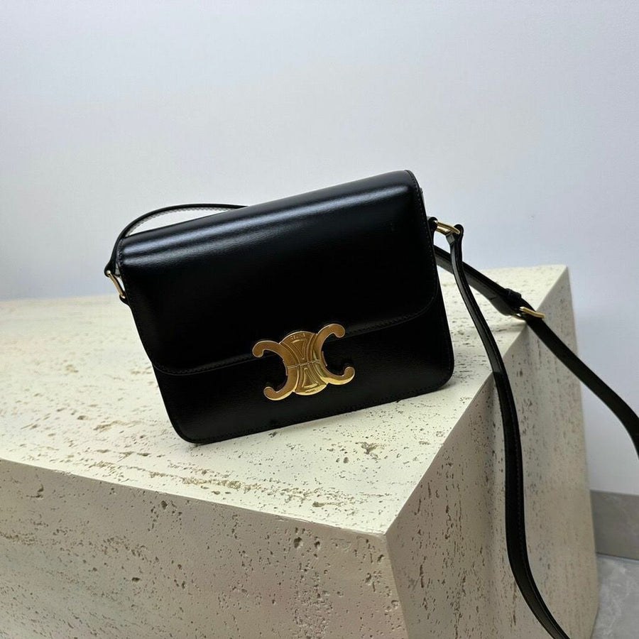 Bolsa Satchel Couro Padrão Geométrico Triângulo Clássica