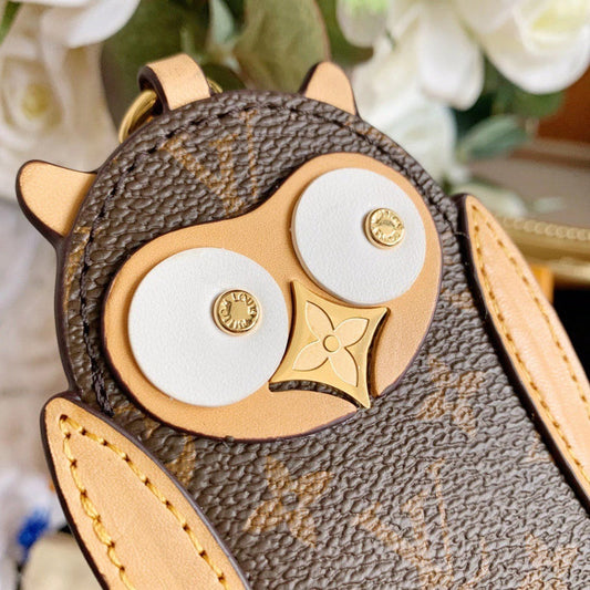 Chaveiro Bag Charm Lv Monogram Portecle Owl Brown