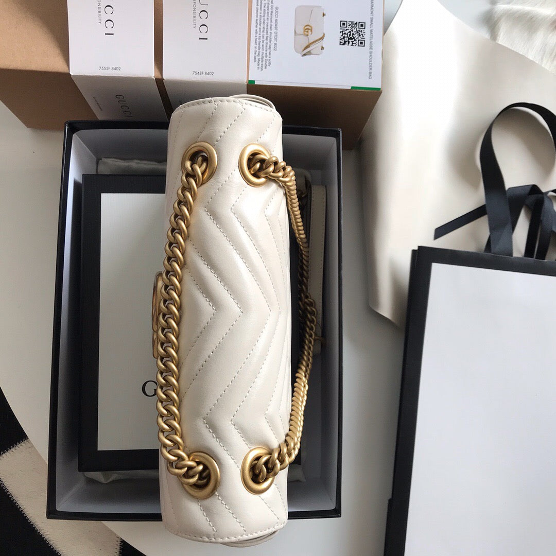 Gucci GG Marmont Small Matelasse Bag White