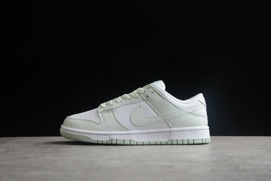 Tênis Skate Couro Cano Baixo Branco Verde Menta