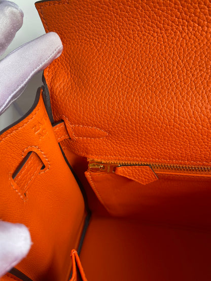 Bolsa Hermes Kelly Orange 25cm