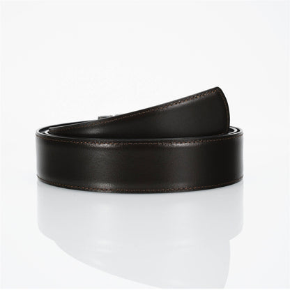 Cinto Couro Preto Fivela Retangular Metálica