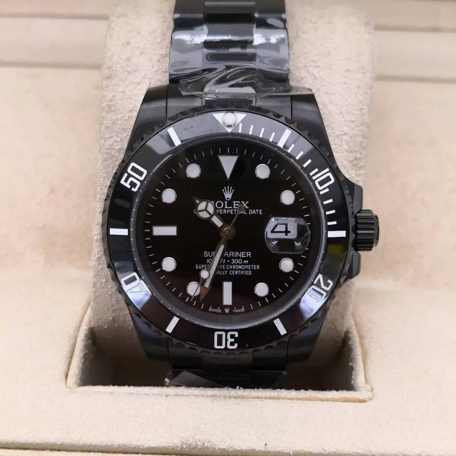 Relógio Analógico Aço Mostrador Preto 41mm