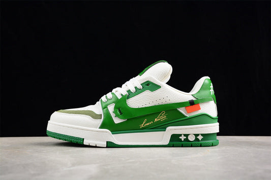 Tênis Casual Cano Baixo Branco com Detalhe Verde