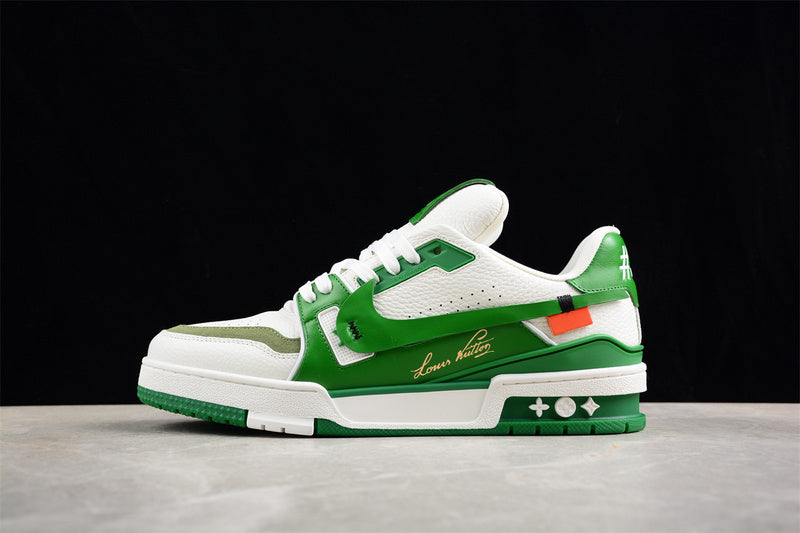 Tênis Casual Cano Baixo Branco com Detalhe Verde